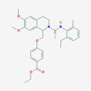 molecular formula C31H36N2O5S B14999452 Ethyl 4-({2-[(2-ethyl-6-methylphenyl)carbamothioyl]-6,7-dimethoxy-1,2,3,4-tetrahydroisoquinolin-1-YL}methoxy)benzoate 