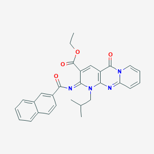 ethyl 7-(2-methylpropyl)-6-(naphthalene-2-carbonylimino)-2-oxo-1,7,9-triazatricyclo[8.4.0.03,8]tetradeca-3(8),4,9,11,13-pentaene-5-carboxylate