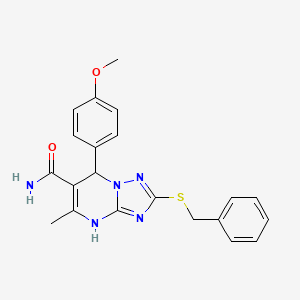 2-(Benzylthio)-7-(4-methoxyphenyl)-5-methyl-4,7-dihydro-[1,2,4]triazolo[1,5-a]pyrimidine-6-carboxamide