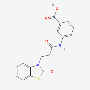 molecular formula C17H14N2O4S B14999490 3-{[3-(2-oxo-1,3-benzothiazol-3(2H)-yl)propanoyl]amino}benzoic acid 