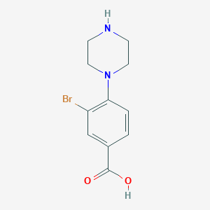 3-Bromo-4-(piperazin-1-yl)benzoic acid