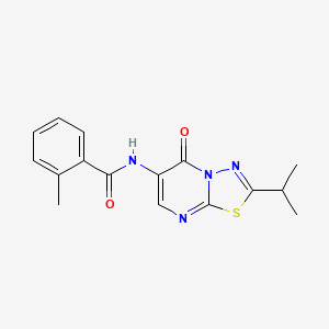 2-methyl-N-[5-oxo-2-(propan-2-yl)-5H-[1,3,4]thiadiazolo[3,2-a]pyrimidin-6-yl]benzamide