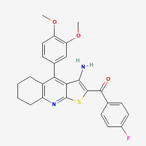 molecular formula C26H23FN2O3S B14999566 [3-Amino-4-(3,4-dimethoxyphenyl)-5,6,7,8-tetrahydrothieno[2,3-b]quinolin-2-yl](4-fluorophenyl)methanone 