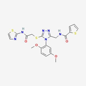 N-{[4-(2,5-Dimethoxyphenyl)-5-({[(1,3-thiazol-2-YL)carbamoyl]methyl}sulfanyl)-4H-1,2,4-triazol-3-YL]methyl}thiophene-2-carboxamide