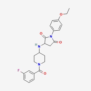 molecular formula C24H26FN3O4 B14999577 1-(4-Ethoxyphenyl)-3-{[1-(3-fluorobenzoyl)piperidin-4-yl]amino}pyrrolidine-2,5-dione 