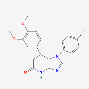 molecular formula C20H18FN3O3 B14999593 7-(3,4-dimethoxyphenyl)-1-(4-fluorophenyl)-1,4,6,7-tetrahydro-5H-imidazo[4,5-b]pyridin-5-one 