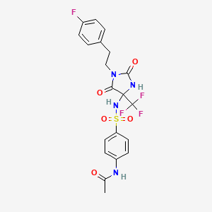 N-[4-({1-[2-(4-fluorophenyl)ethyl]-2,5-dioxo-4-(trifluoromethyl)imidazolidin-4-yl}sulfamoyl)phenyl]acetamide