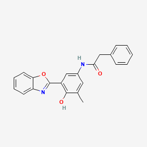 molecular formula C22H18N2O3 B14999598 N-[3-(1,3-benzoxazol-2-yl)-4-hydroxy-5-methylphenyl]-2-phenylacetamide 