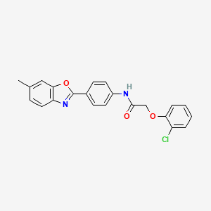 2-(2-chlorophenoxy)-N-[4-(6-methyl-1,3-benzoxazol-2-yl)phenyl]acetamide