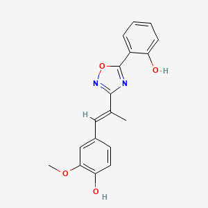 4-[2-[5-(2-Hydroxyphenyl)-1,2,4-oxadiazol-3-yl]prop-1-en-1-yl]-2-methoxyphenol