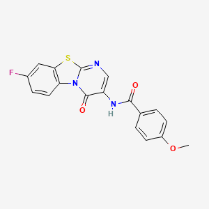 molecular formula C18H12FN3O3S B14999653 N-(8-fluoro-4-oxo-4H-pyrimido[2,1-b][1,3]benzothiazol-3-yl)-4-methoxybenzamide 