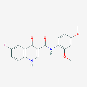 molecular formula C18H15FN2O4 B14999674 N-(2,4-dimethoxyphenyl)-6-fluoro-4-hydroxyquinoline-3-carboxamide 