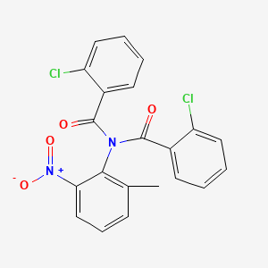 molecular formula C21H14Cl2N2O4 B14999693 2-chloro-N-[(2-chlorophenyl)carbonyl]-N-(2-methyl-6-nitrophenyl)benzamide 