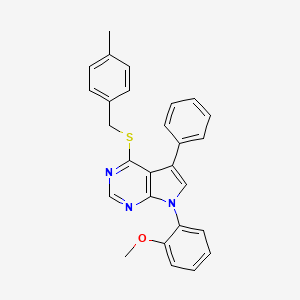 molecular formula C27H23N3OS B14999700 7-(2-methoxyphenyl)-4-[(4-methylbenzyl)sulfanyl]-5-phenyl-7H-pyrrolo[2,3-d]pyrimidine 