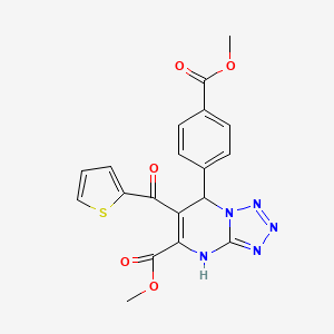 molecular formula C19H15N5O5S B14999708 Methyl 7-[4-(methoxycarbonyl)phenyl]-6-(thiophen-2-ylcarbonyl)-4,7-dihydrotetrazolo[1,5-a]pyrimidine-5-carboxylate 