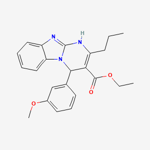 molecular formula C23H25N3O3 B14999717 Ethyl 4-(3-methoxyphenyl)-2-propyl-1,4-dihydropyrimido[1,2-a]benzimidazole-3-carboxylate 