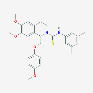 N-(3,5-dimethylphenyl)-6,7-dimethoxy-1-((4-methoxyphenoxy)methyl)-3,4-dihydroisoquinoline-2(1H)-carbothioamide