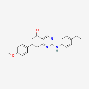 molecular formula C23H23N3O2 B14999760 2-[(4-ethylphenyl)amino]-7-(4-methoxyphenyl)-7,8-dihydroquinazolin-5(6H)-one 