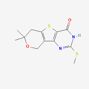 11,11-dimethyl-4-methylsulfanyl-12-oxa-8-thia-3,5-diazatricyclo[7.4.0.02,7]trideca-1(9),2(7),3-trien-6-one