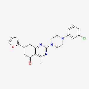 2-[4-(3-chlorophenyl)piperazin-1-yl]-7-(2-furyl)-4-methyl-7,8-dihydroquinazolin-5(6H)-one