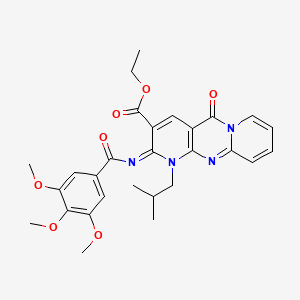 ethyl 7-(2-methylpropyl)-2-oxo-6-(3,4,5-trimethoxybenzoyl)imino-1,7,9-triazatricyclo[8.4.0.03,8]tetradeca-3(8),4,9,11,13-pentaene-5-carboxylate