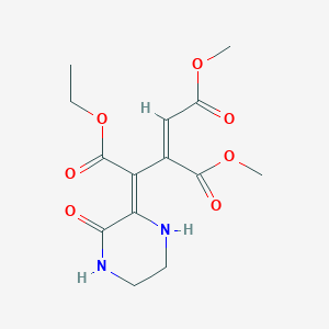 molecular formula C14H18N2O7 B14999833 3-Ethyl 1,2-dimethyl 3-[3-oxopiperazin-2-ylidene]prop-1-ene-1,2,3-tricarboxylate 