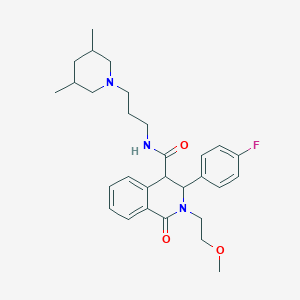 molecular formula C29H38FN3O3 B14999845 N-[3-(3,5-dimethylpiperidin-1-yl)propyl]-3-(4-fluorophenyl)-2-(2-methoxyethyl)-1-oxo-1,2,3,4-tetrahydroisoquinoline-4-carboxamide CAS No. 1053164-77-4