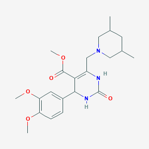 molecular formula C22H31N3O5 B14999866 Methyl 4-(3,4-dimethoxyphenyl)-6-[(3,5-dimethylpiperidin-1-yl)methyl]-2-oxo-1,2,3,4-tetrahydropyrimidine-5-carboxylate 