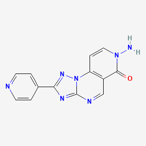 molecular formula C13H9N7O B14999879 11-Amino-4-(pyridin-4-yl)-2,3,5,7,11-pentaazatricyclo[7.4.0.0(2,6)]trideca-1(9),3,5,7,12-pentaen-10-one 