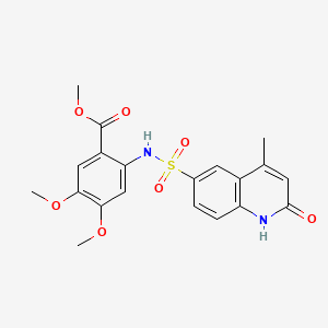 molecular formula C20H20N2O7S B14999883 Methyl 4,5-dimethoxy-2-{[(4-methyl-2-oxo-1,2-dihydroquinolin-6-yl)sulfonyl]amino}benzoate 