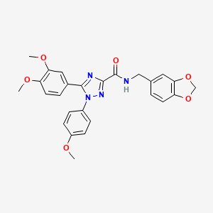 N-(1,3-benzodioxol-5-ylmethyl)-5-(3,4-dimethoxyphenyl)-1-(4-methoxyphenyl)-1H-1,2,4-triazole-3-carboxamide