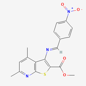 methyl 4,6-dimethyl-3-{[(E)-(4-nitrophenyl)methylidene]amino}thieno[2,3-b]pyridine-2-carboxylate