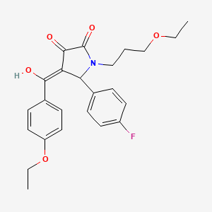 molecular formula C24H26FNO5 B14999904 4-(4-Ethoxybenzoyl)-1-(3-ethoxypropyl)-5-(4-fluorophenyl)-3-hydroxy-2,5-dihydro-1H-pyrrol-2-one 