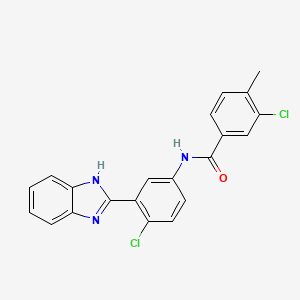 molecular formula C21H15Cl2N3O B14999925 N-[3-(1H-benzimidazol-2-yl)-4-chlorophenyl]-3-chloro-4-methylbenzamide 