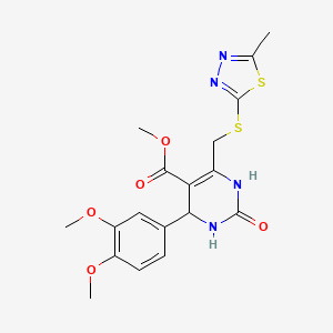 Methyl 4-(3,4-dimethoxyphenyl)-6-{[(5-methyl-1,3,4-thiadiazol-2-yl)sulfanyl]methyl}-2-oxo-1,2,3,4-tetrahydropyrimidine-5-carboxylate