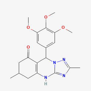 molecular formula C20H24N4O4 B14999967 2,6-dimethyl-9-(3,4,5-trimethoxyphenyl)-5,6,7,9-tetrahydro[1,2,4]triazolo[5,1-b]quinazolin-8(4H)-one 