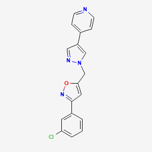 molecular formula C18H13ClN4O B14999982 4-(1-{[3-(3-chlorophenyl)-1,2-oxazol-5-yl]methyl}-1H-pyrazol-4-yl)pyridine 