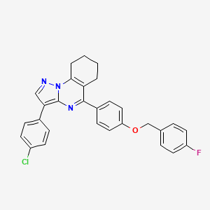 molecular formula C29H23ClFN3O B14999990 3-(4-Chlorophenyl)-5-{4-[(4-fluorobenzyl)oxy]phenyl}-6,7,8,9-tetrahydropyrazolo[1,5-a]quinazoline 