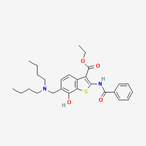 Ethyl 2-benzamido-6-[(dibutylamino)methyl]-7-hydroxy-1-benzothiophene-3-carboxylate