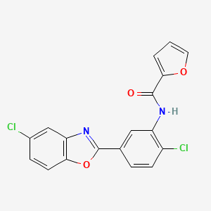 N-[2-chloro-5-(5-chloro-1,3-benzoxazol-2-yl)phenyl]furan-2-carboxamide