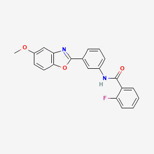 2-fluoro-N-[3-(5-methoxy-1,3-benzoxazol-2-yl)phenyl]benzamide