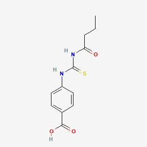 molecular formula C12H14N2O3S B15000028 4-[(Butanamidomethanethioyl)amino]benzoic acid 