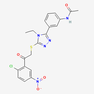 molecular formula C20H18ClN5O4S B15000029 N-[3-(5-{[2-(2-chloro-5-nitrophenyl)-2-oxoethyl]sulfanyl}-4-ethyl-4H-1,2,4-triazol-3-yl)phenyl]acetamide 