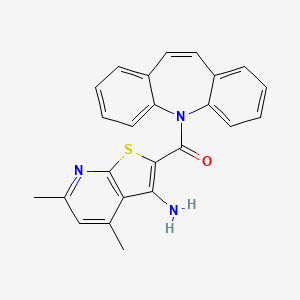 molecular formula C24H19N3OS B15000036 (3-amino-4,6-dimethylthieno[2,3-b]pyridin-2-yl)(5H-dibenzo[b,f]azepin-5-yl)methanone 