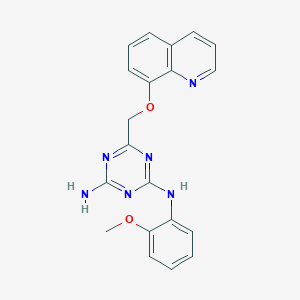 N-(2-methoxyphenyl)-6-[(quinolin-8-yloxy)methyl]-1,3,5-triazine-2,4-diamine