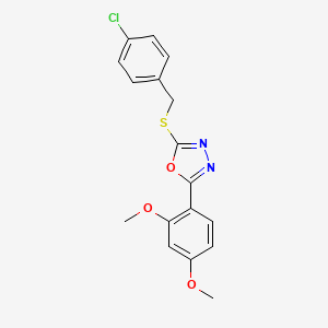 2-[(4-Chlorobenzyl)sulfanyl]-5-(2,4-dimethoxyphenyl)-1,3,4-oxadiazole