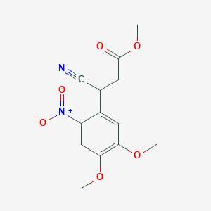 molecular formula C13H14N2O6 B15000070 Methyl 3-cyano-3-(4,5-dimethoxy-2-nitrophenyl)propanoate 