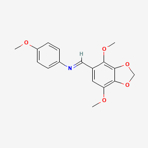 N-[(E)-(4,7-dimethoxy-1,3-benzodioxol-5-yl)methylidene]-4-methoxyaniline