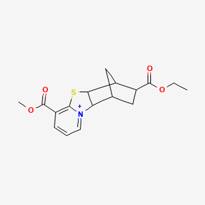 molecular formula C17H20NO4S+ B15000077 7-(Ethoxycarbonyl)-4-(methoxycarbonyl)-5a,6,7,8,9,9a-hexahydro-6,9-methanopyrido[2,1-b][1,3]benzothiazol-10-ium 