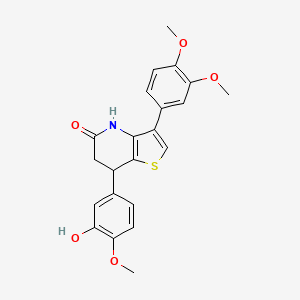 molecular formula C22H21NO5S B15000090 3-(3,4-dimethoxyphenyl)-7-(3-hydroxy-4-methoxyphenyl)-6,7-dihydrothieno[3,2-b]pyridin-5(4H)-one CAS No. 1011407-64-9